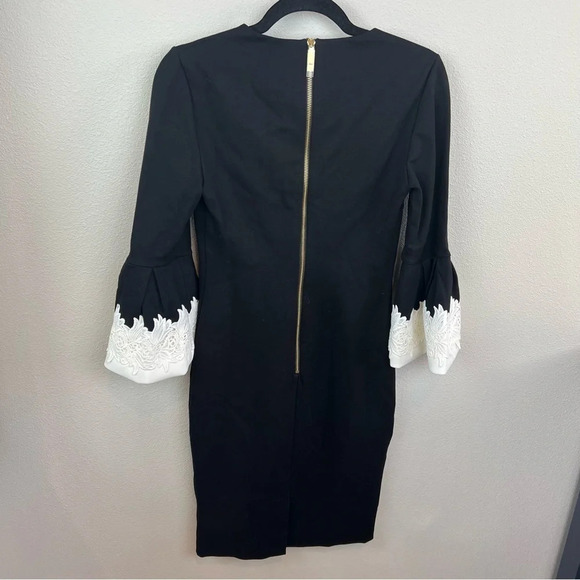 New Ted Baker Rastrel Sheath Dress Black White Bell Sleeve NWT Cocktail XS - Picture 10 of 14